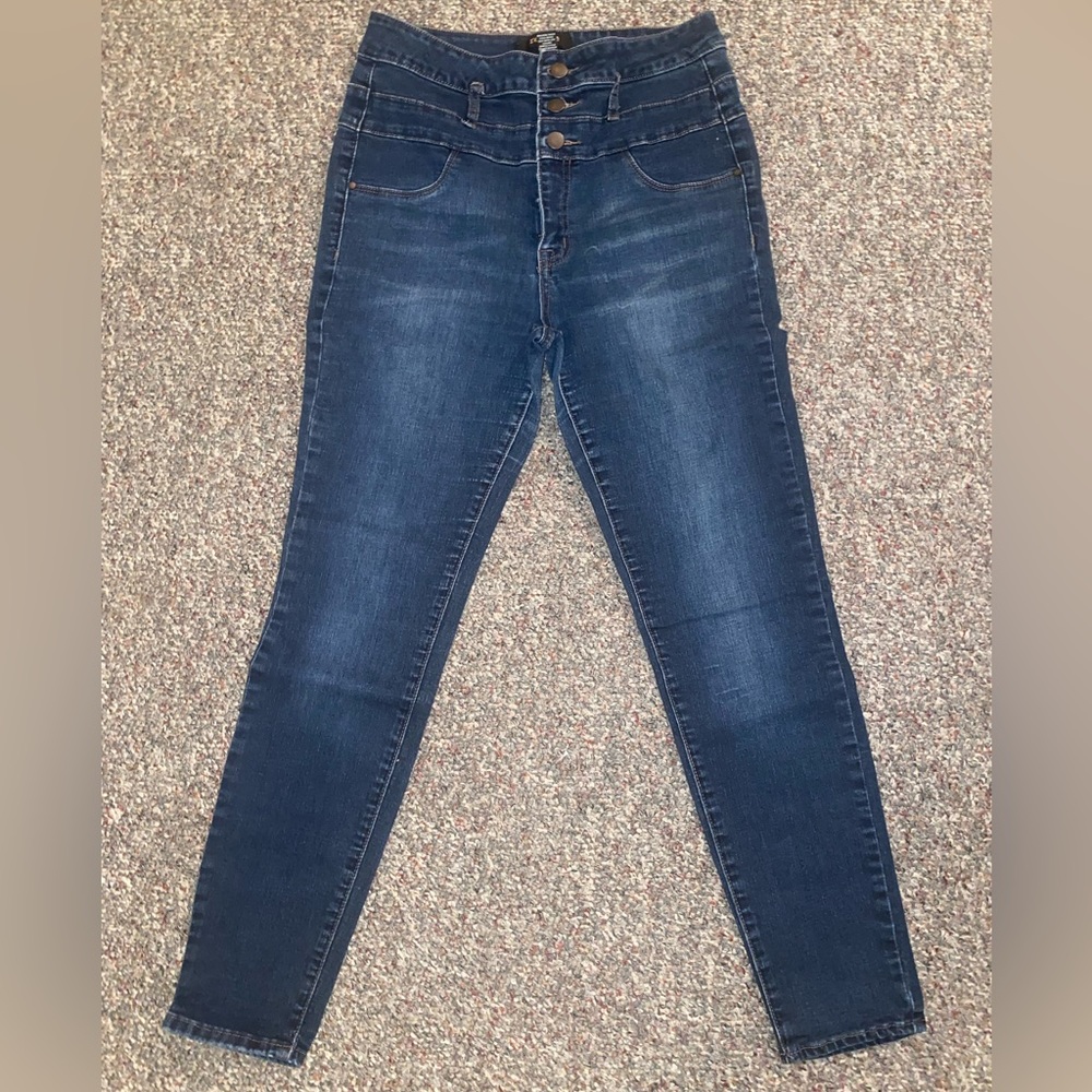 Refuge Dark Blue High-Rise Stretchy Jeans